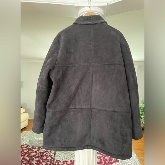 Crazy Horse men’s black vegen Suede Sherpa lined Coat size X Large - Picture 2 of 6